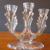 Vintage tripod candle holder from the 70s in molded glass