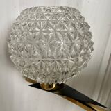 Maison Arlus Lunel pendant chandelier in brass and chiseled glass