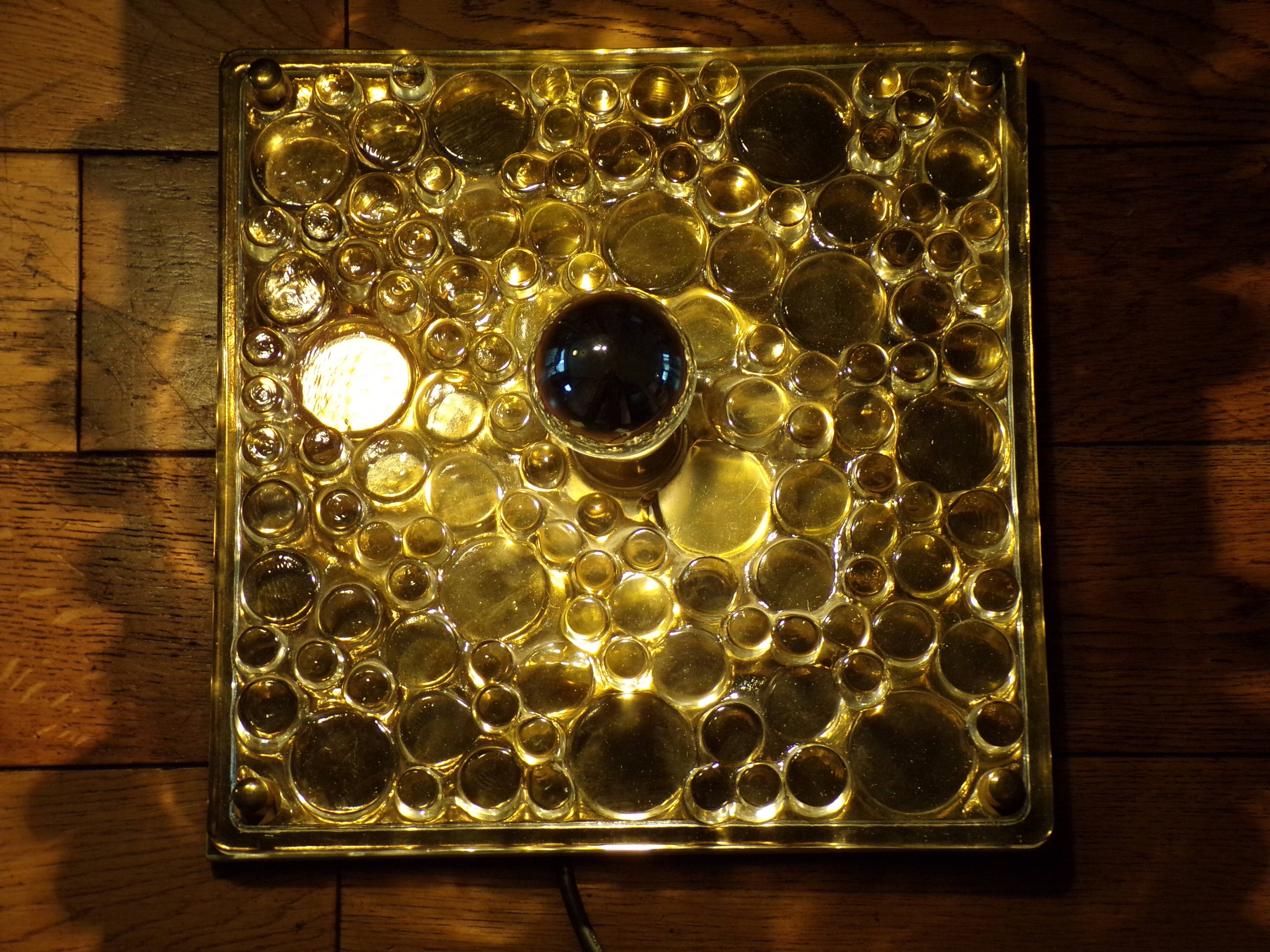 1970 glass wall light by Heinz Neuhaus