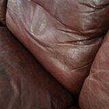 Brown leather sofa, Danish design, 1960s