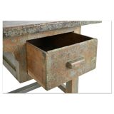 Weathered solid wood desk