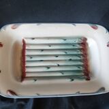 1960 Digoin France Large asparagus dish