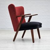 1960s, Danish design by Erhardsen & Andersen, reupholstered armchair, furniture wool, teak wood.
