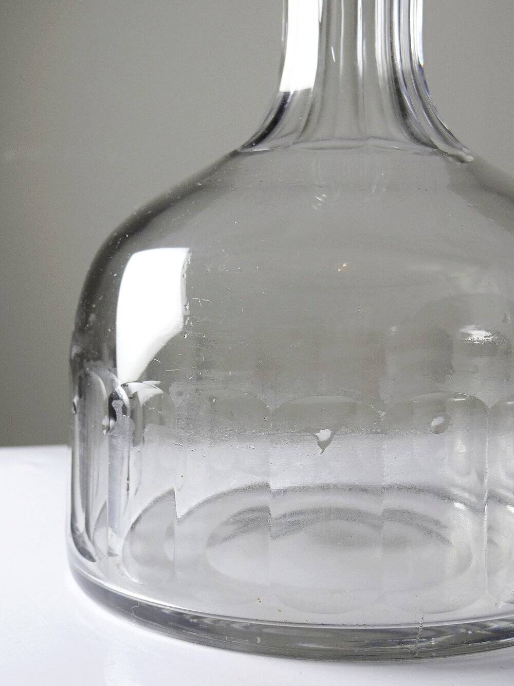 Antique wine decanter, faceted cut crystal