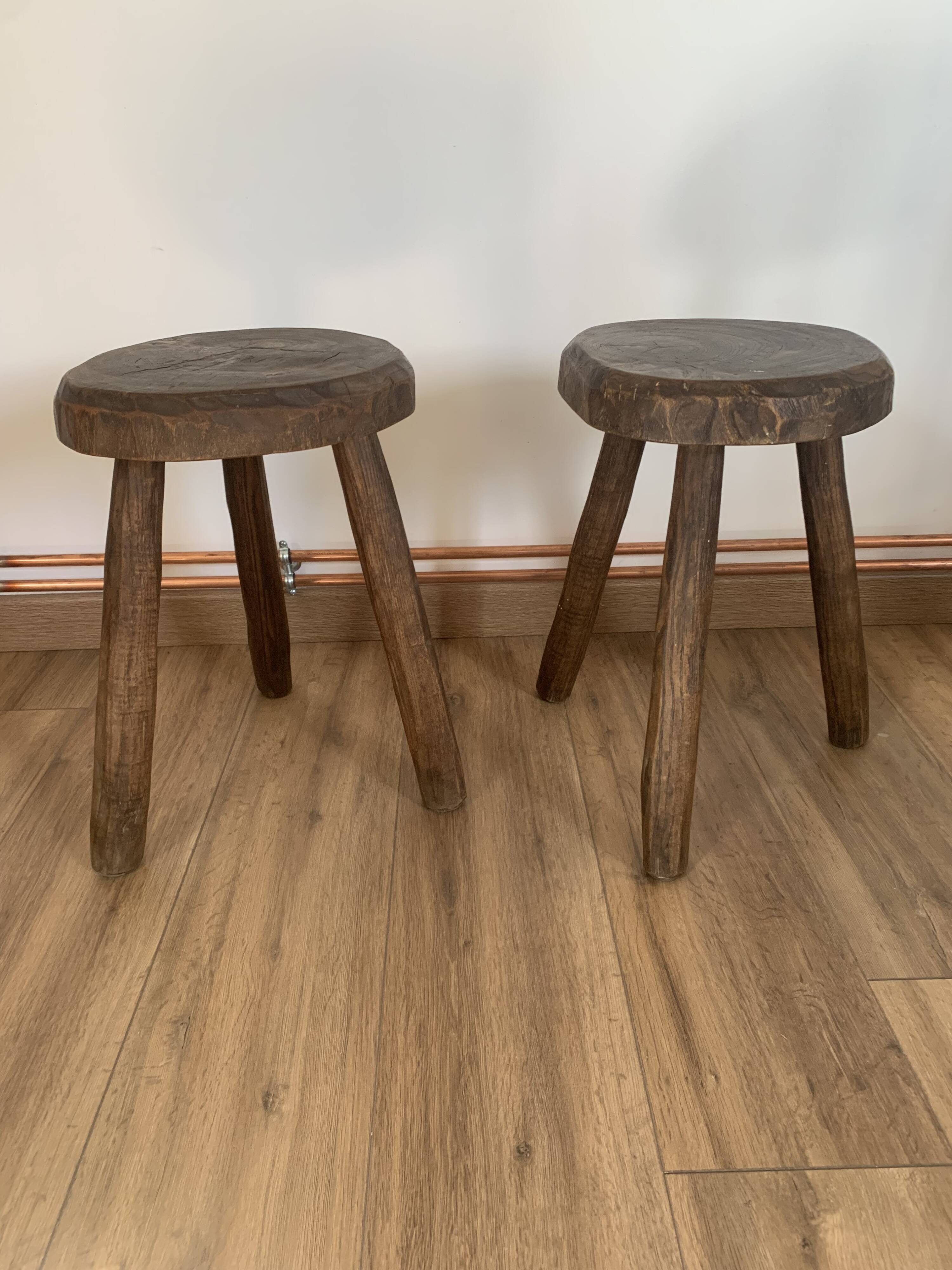 Pair of brutalist stools