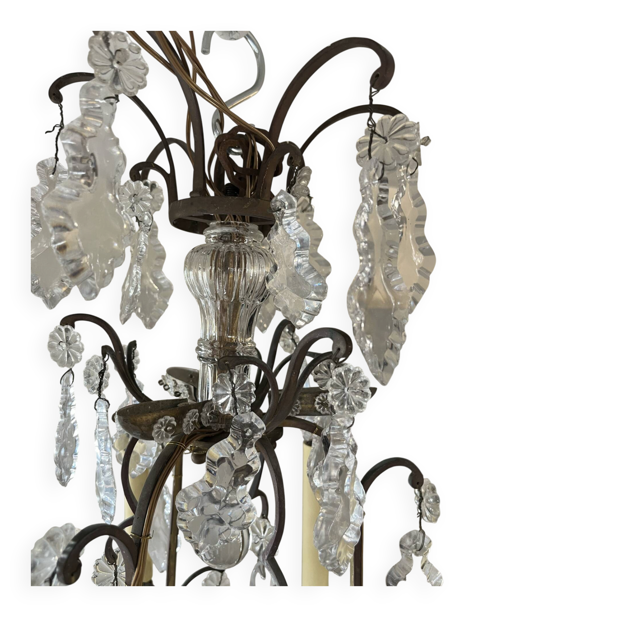 Lustre à pampille  cristal 19 eme