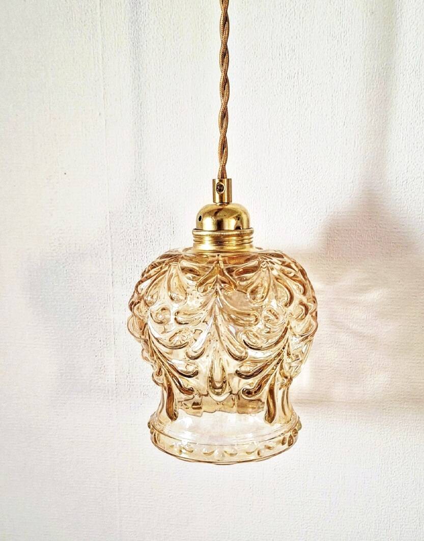 Vintage amber portable lamp