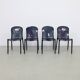 4x Dining Chair in Smoked Plexiglass, 2000s