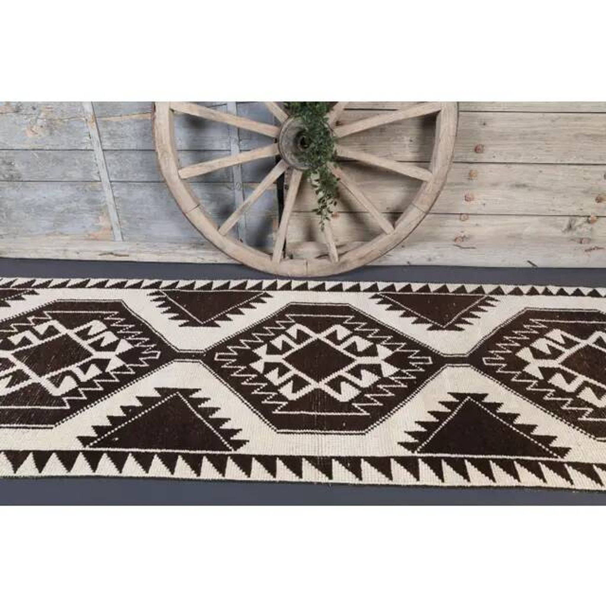 1970s Natural Turkish Hand-Knotted Runner 96x358