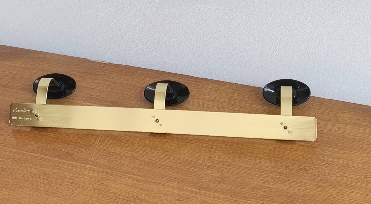 Evenlux wall coat rack with 3 hooks from the 1950s/60s.