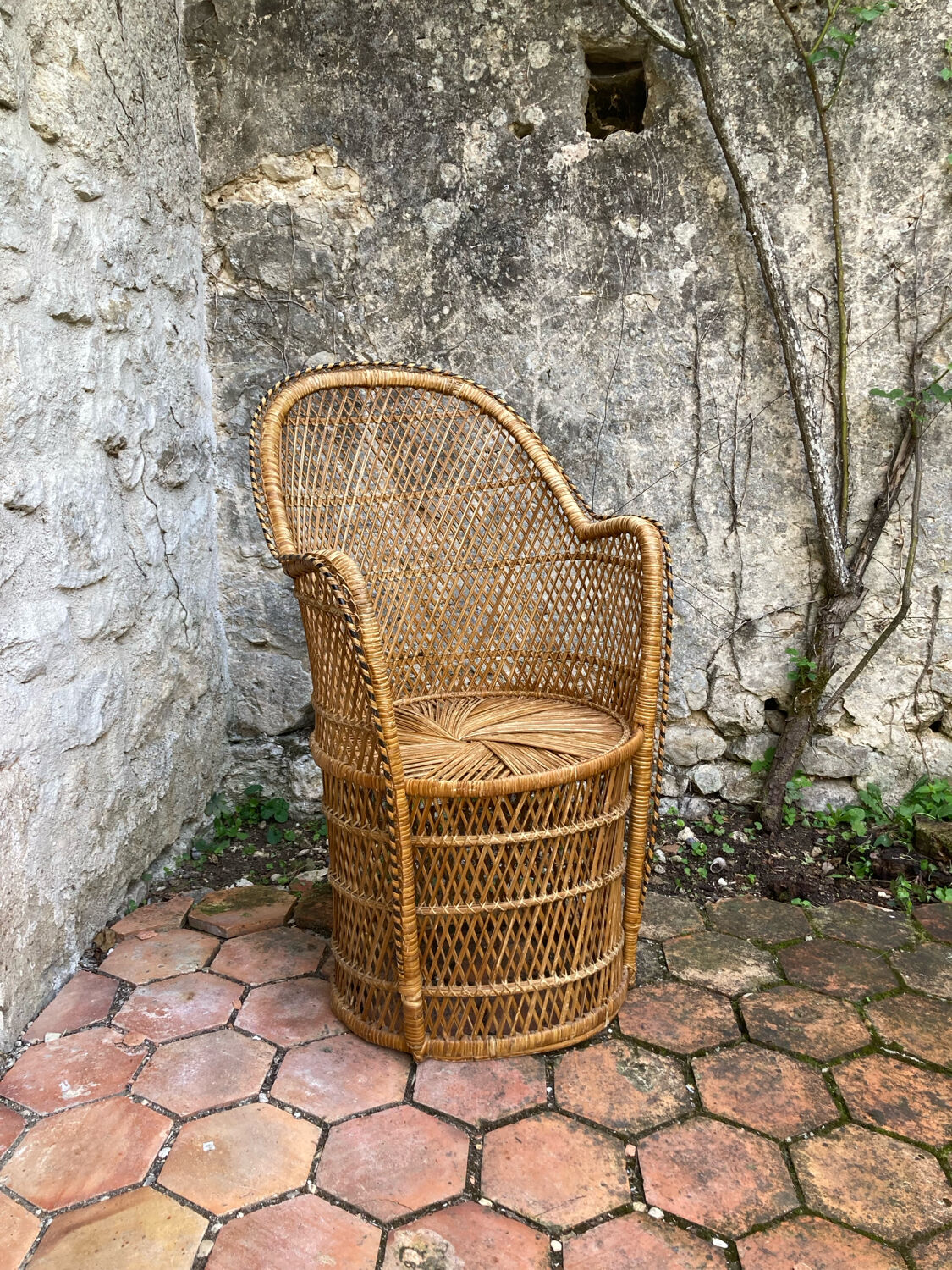 Vintage rattan armchair