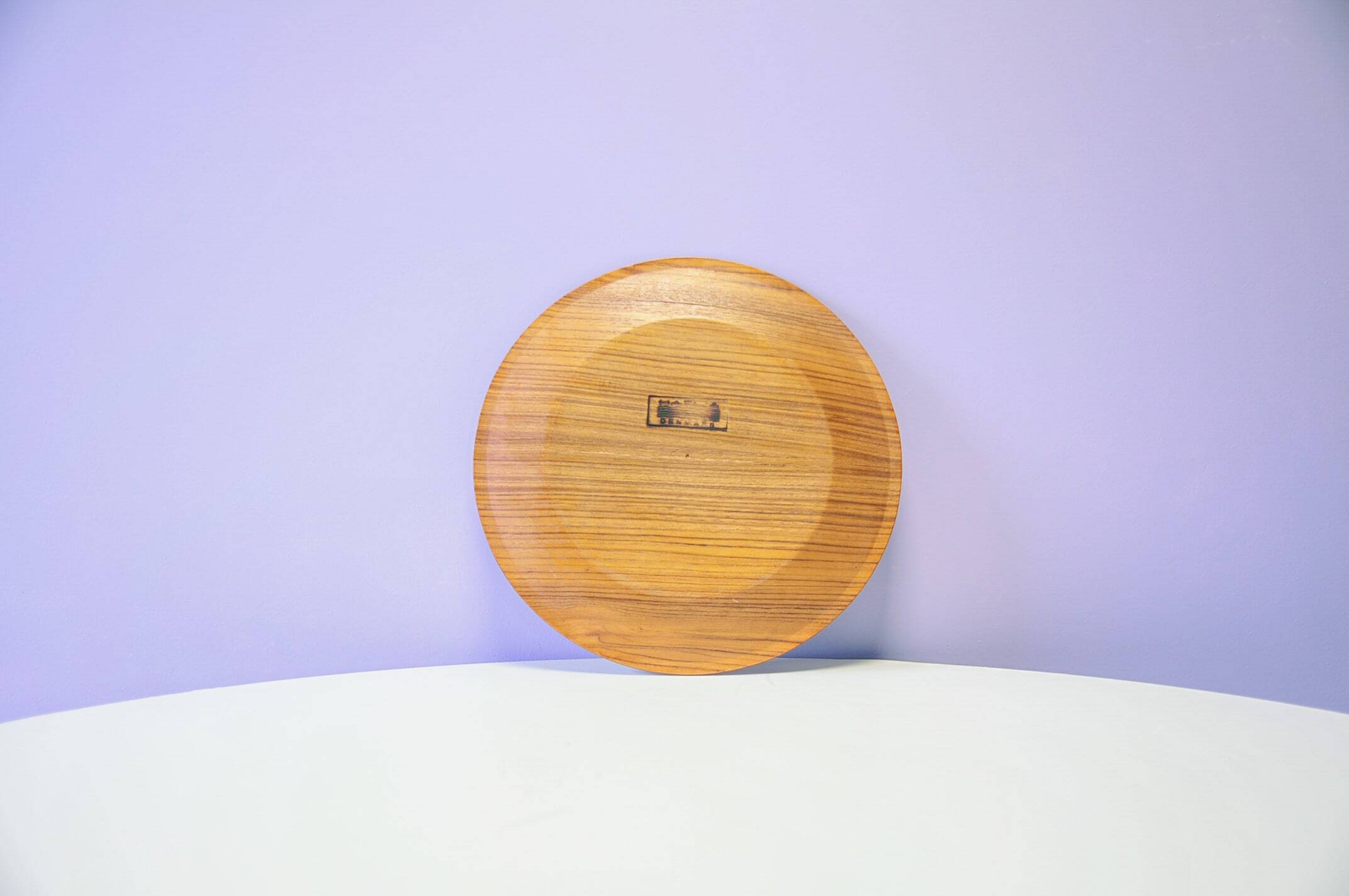 Assiette de service en teck vintage
