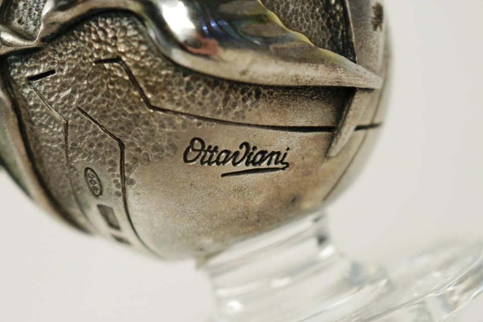 Glass and silver carafe by Ottaviani, Italy, 1970s