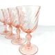 Lot de 4 verres roses de Arcoroc à digestif