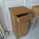 Antique bedside table in solid oak, 1 drawer, 1 door.
