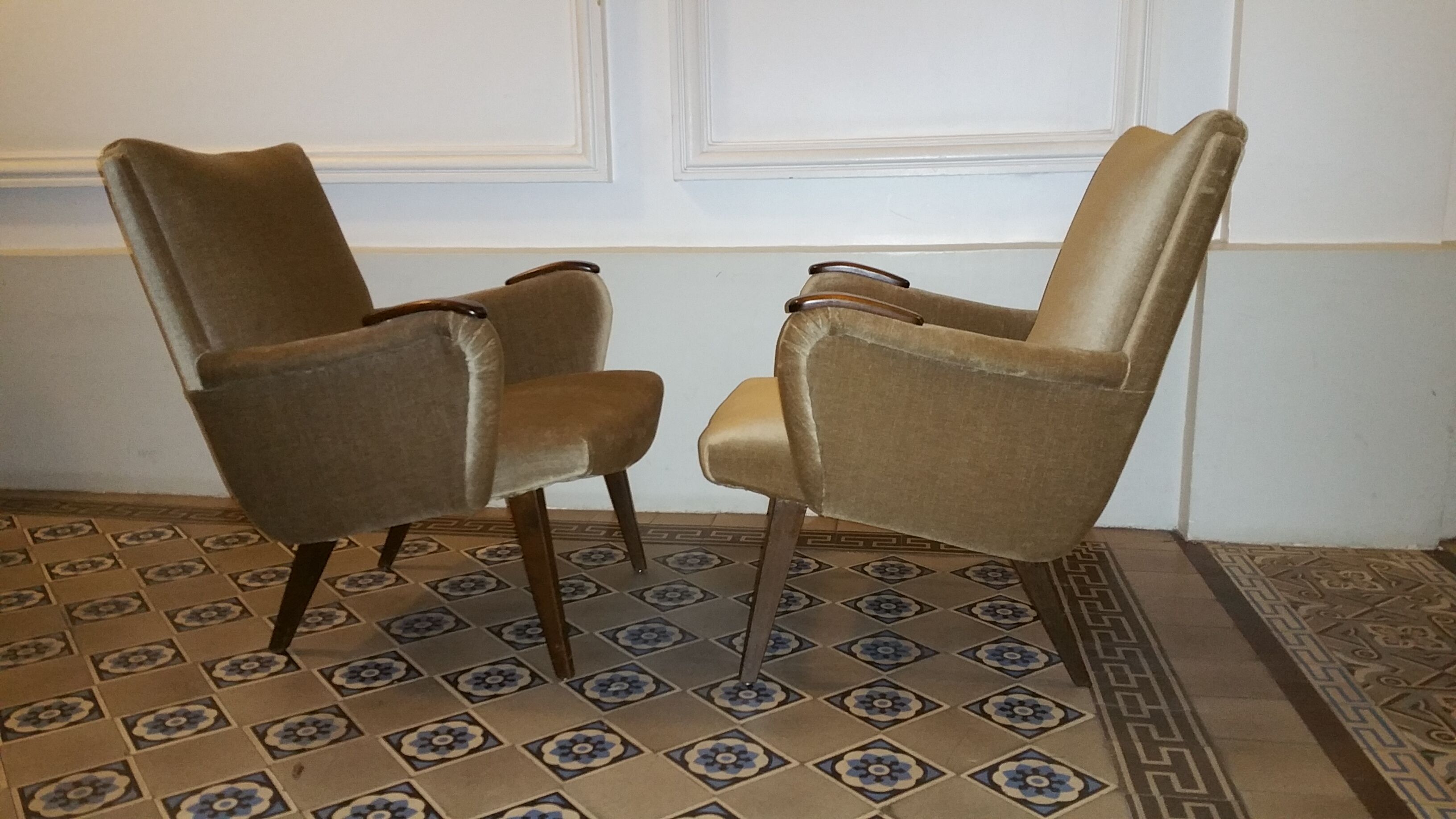 lot of 5 chairs Danish 50/60s Arno Votteler Knoll