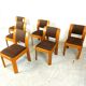 Vintage brutalist dining chairs, set of 6 - 1970s
