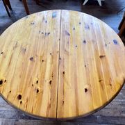Large Scandinavian pine table - 6 chairs