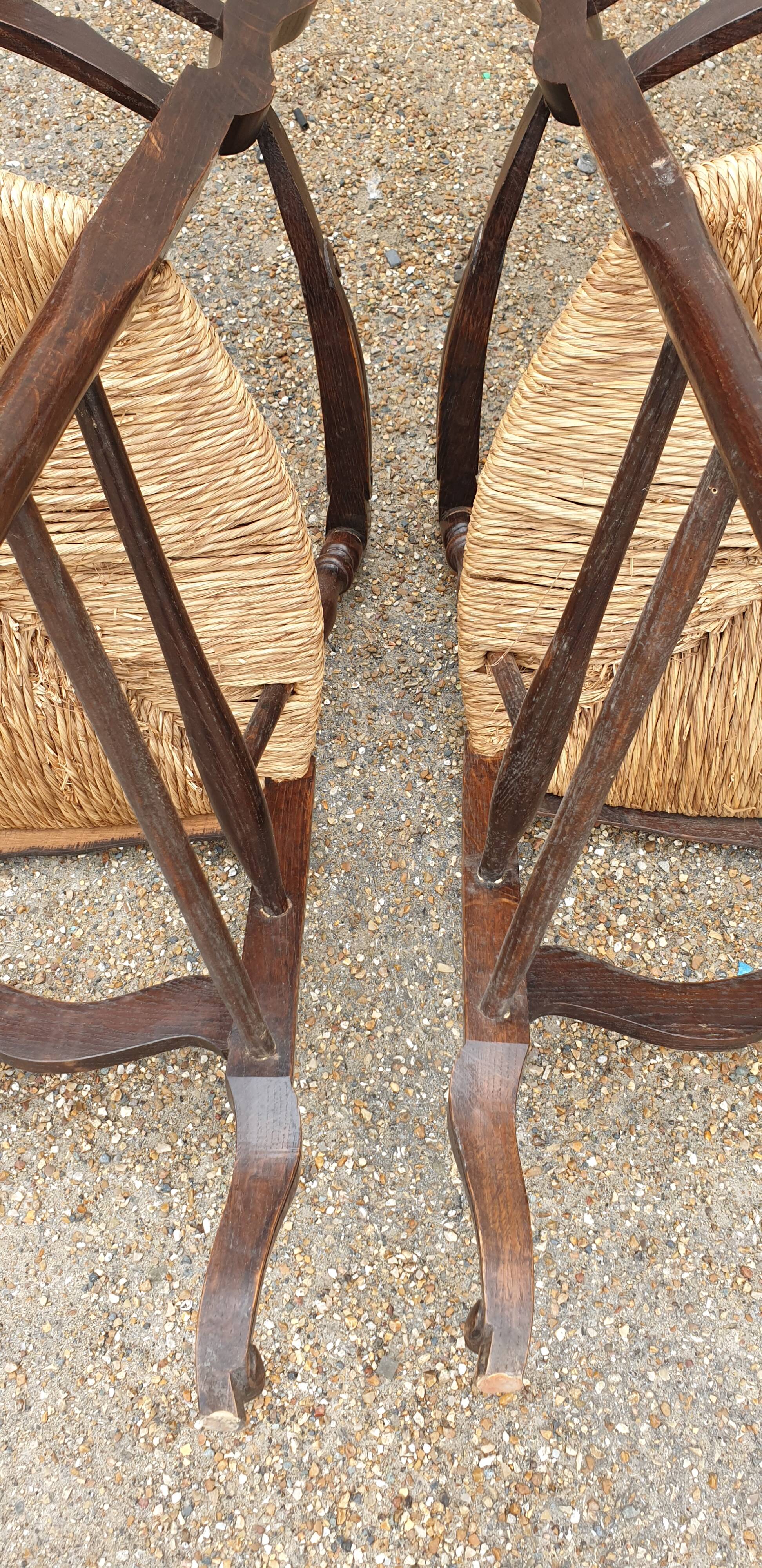 Pair of rustic Provençal armchairs