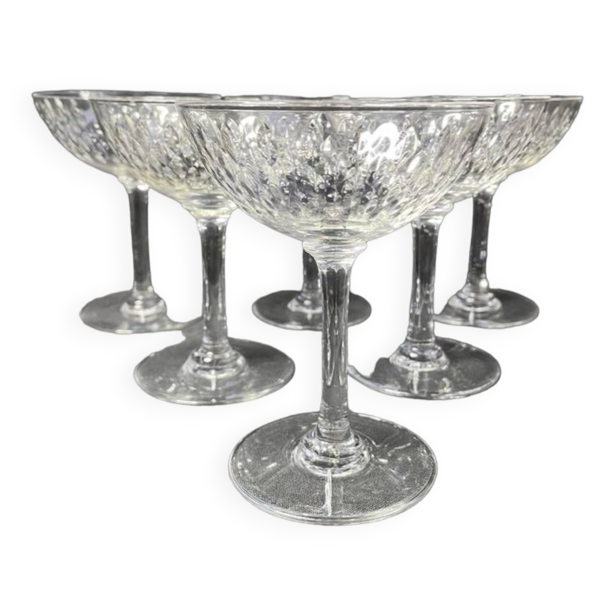 6 Baccarat champagne glasses Paris service