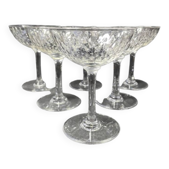 6 Baccarat champagne glasses Paris service