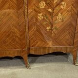 Louis XV style 3-door wardrobe in oak and rosewood - 1970s