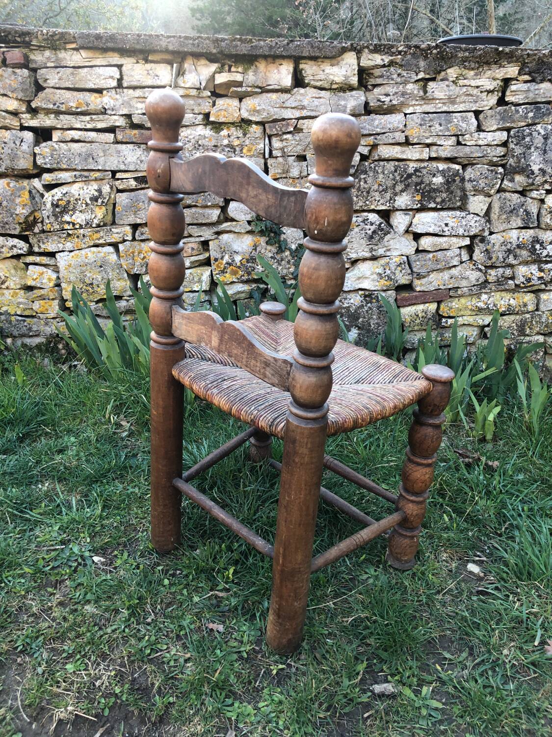 Brutalist straw chair