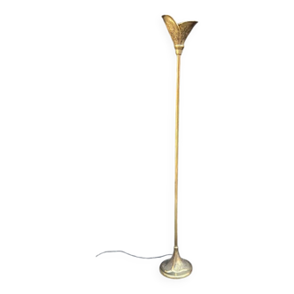 Lampadaire fleur sculpture en bronze années 70's  80's
