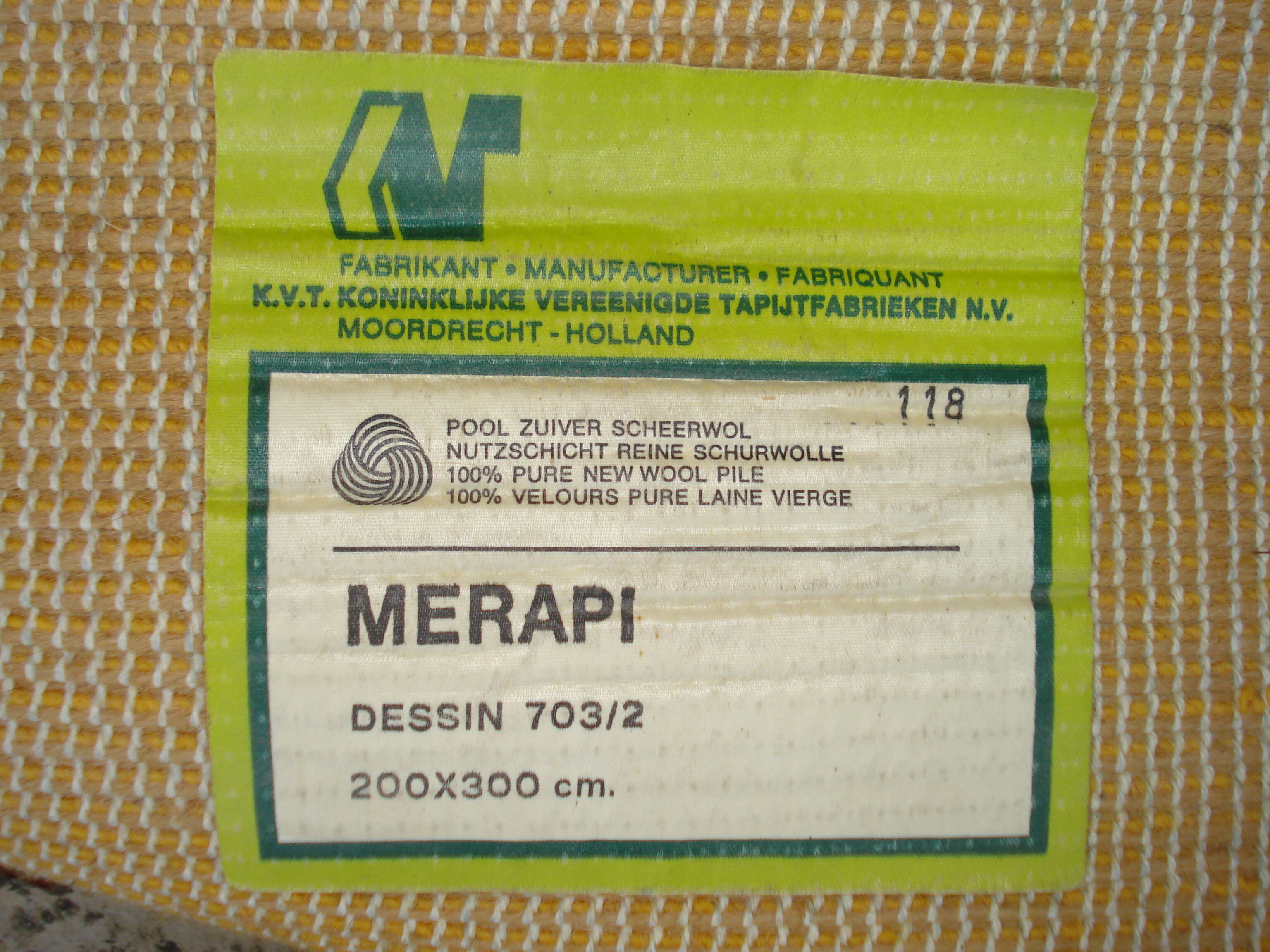 Holland rug 1970 space age pop modernist vintage 200 cm x 300 cm