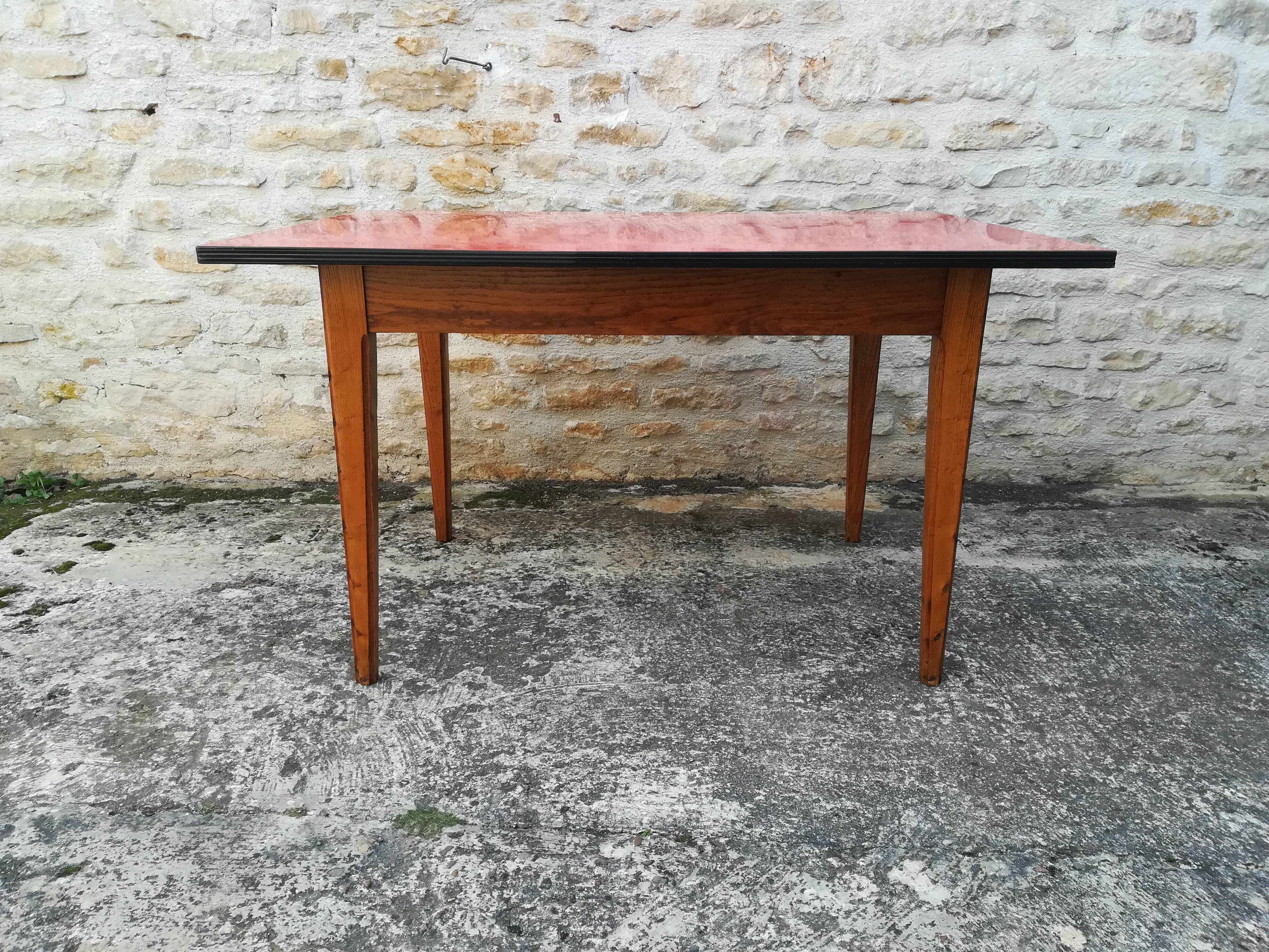 Oak table, formica top