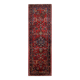 Tapis de couloir et d'escalier vintage en laine rouge à motifs floraux, fait main, style milieu du siècle.