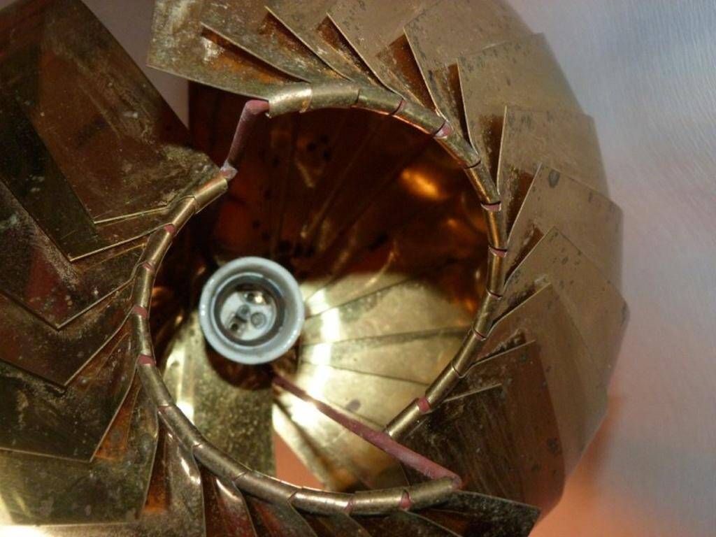 Lampe suspendue vintage en laiton par Louis Weisdorf pour Lyfa, années 1960