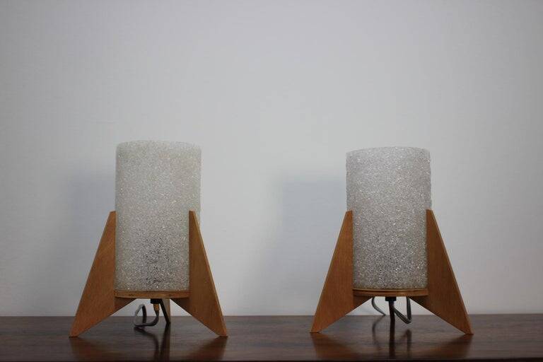 Pair of Midcentury Table Lamps, Rockets, Pokrok Zilina, 1970s