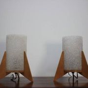 Pair of Midcentury Table Lamps, Rockets, Pokrok Zilina, 1970s