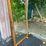 Louis XV beveled mirror in concave burr walnut 85x165cm