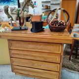 McGuire Rattan and Bamboo Chest of Drawers