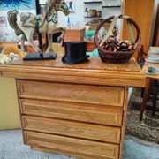 McGuire rattan and bamboo chest of drawers