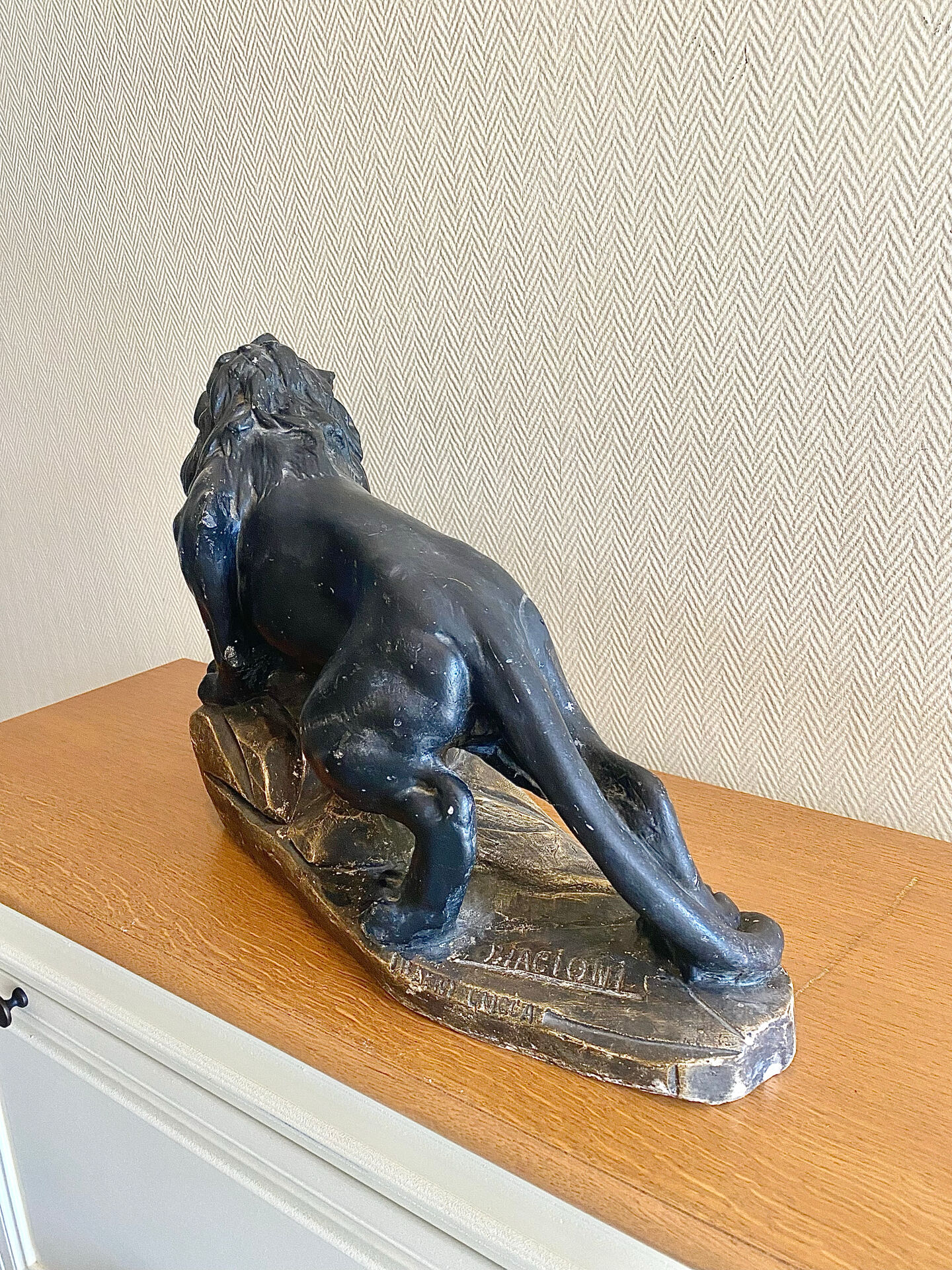 Roaring lion Art Deco signed Magioni