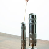 Pair of brutalist steel vases