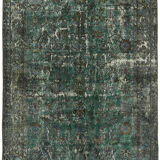 Hand-knotted antique oriental 1970s 154 cm x 237 cm blue carpet