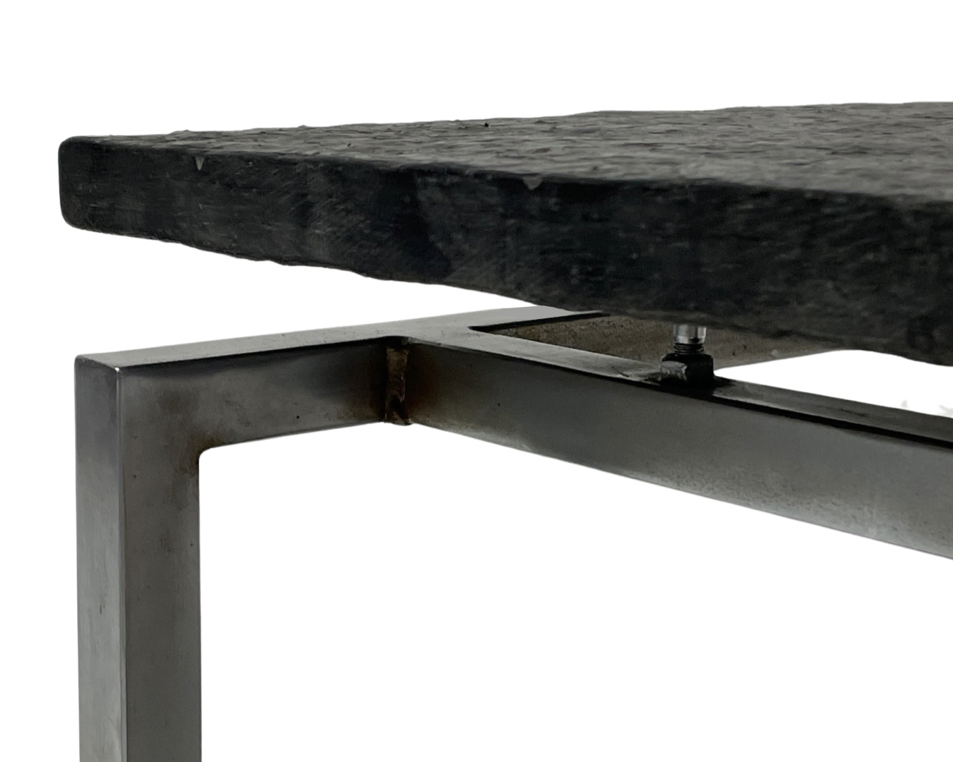 Vintage coffee table stone top frame steel 70's design