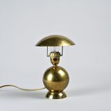 Pair of table lamps in gilded brass, created by Mathias, France, circa 1970.