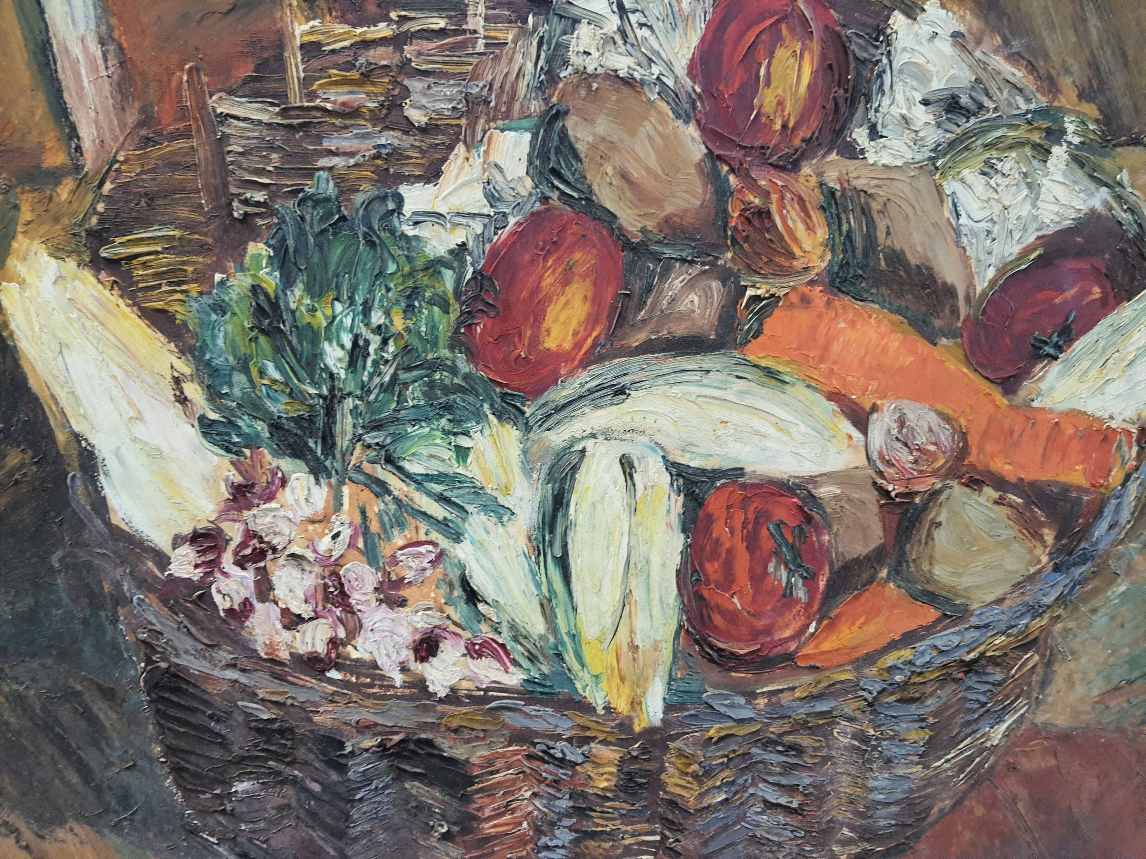 Table still still vintage vegetables