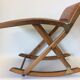 Rest feet in medium wood and leather "Mayer"