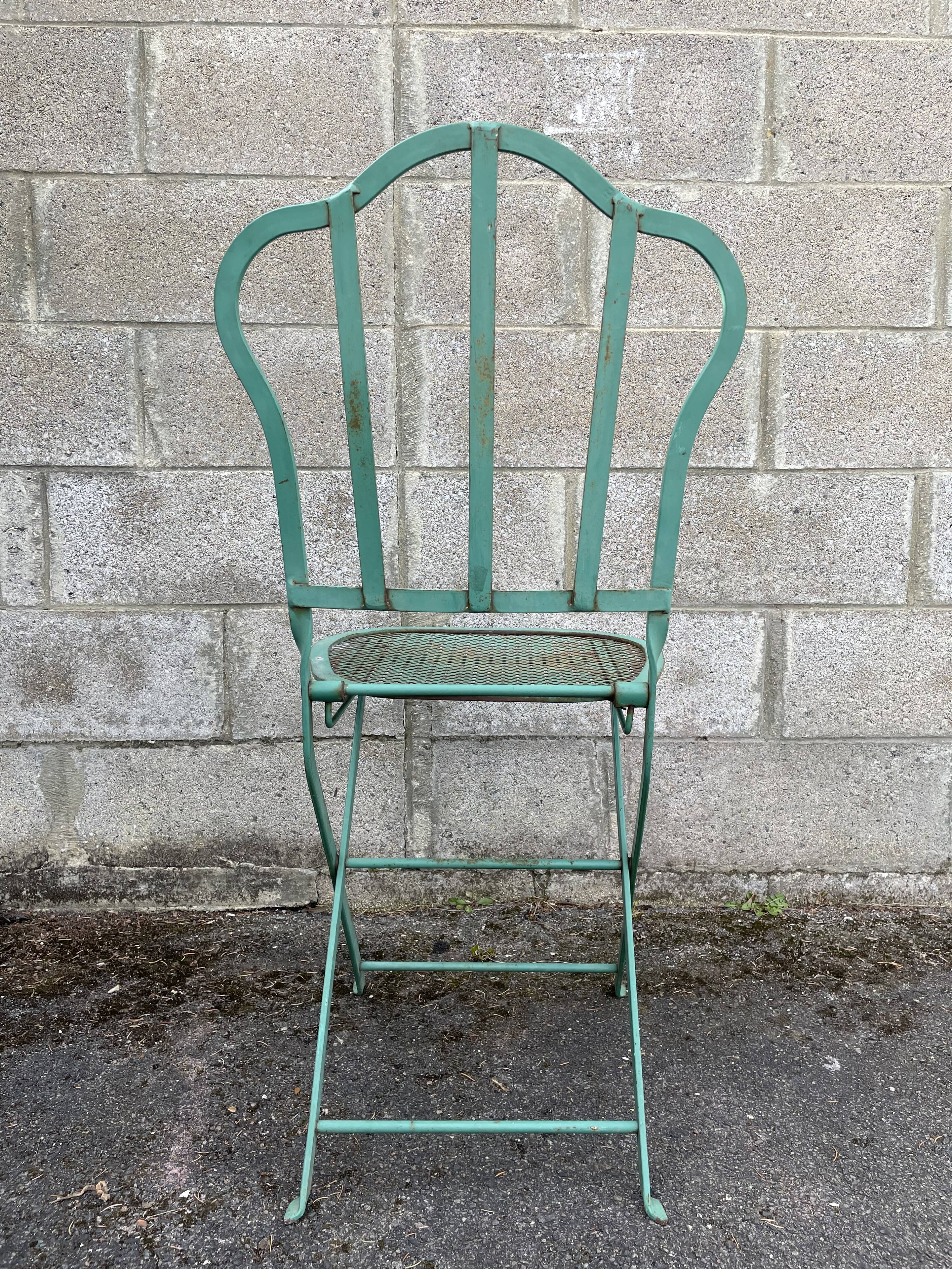 Set of 2 folding garden chairs XIXth