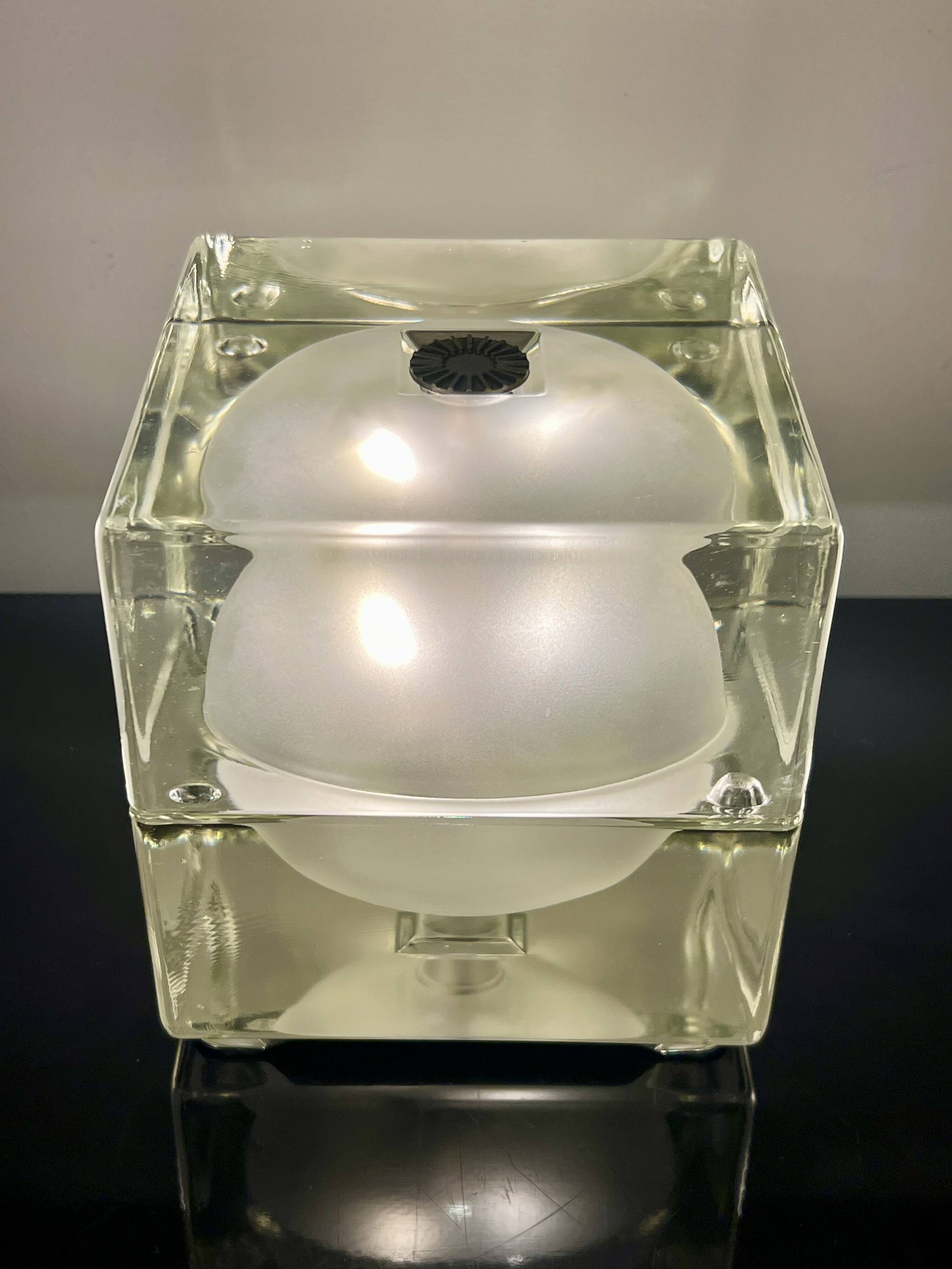Lampe de table "Cubosfera" par Alessandro Mendini pour Fidenza Vetraria, 1968
