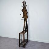 Bamboo coat rack with umbrella stand