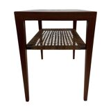 Mid century teak and cane side table by Severin Hansen, Denmark 1950s