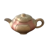 Vintage two-coloured terracotta teapot