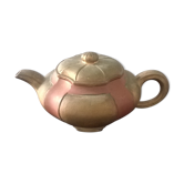 Vintage two-coloured terracotta teapot
